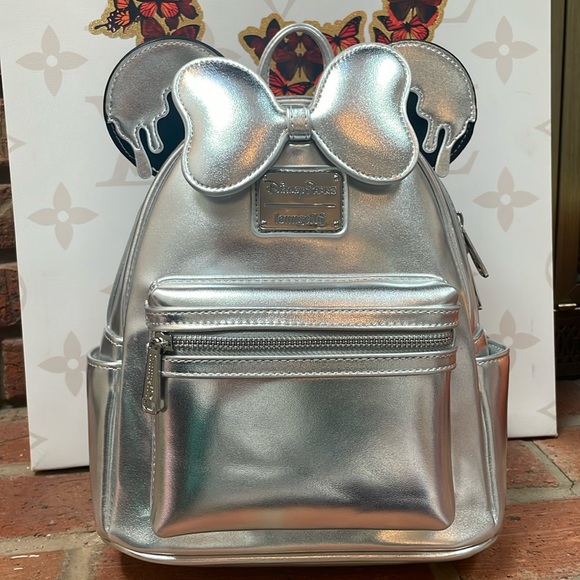 Loungefly Handbags - Disney 100 Platinum Drip Minnie Loungefly Backpack Purse